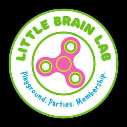 LITTLE BRAIN LAB PLAYGROUND. PARTIES. MEMBERSHIP. logo