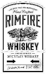 LIVE BOLD FREE AND INDEPENDENT HAND CRAFTED RIMFIRE WHISKEY AMERICAN MADE MOUNTAIN WHISKEY MOUNTAINEERS ARE ALWAYS FREE RIMFIRE ELI RIMFIRE HAMRICK LIBERTY FOREVER RWWV logo