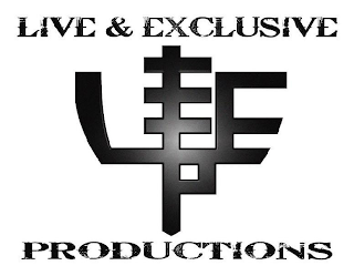 LIVE & EXCLUSIVE PRODUCTIONS L & E P logo
