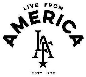 LIVE FROM AMERICA LFA EST 1992 logo