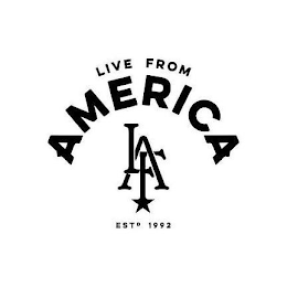 LIVE FROM AMERICA LFA EST 1992 logo