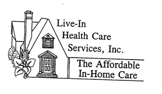 LIVE-IN HEALTH CARE SERVICES, INC. THE AFFORDABLE IN-HOME CARE logo