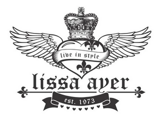 LIVE IN STYLE LISSA AYER EST. 1973 logo