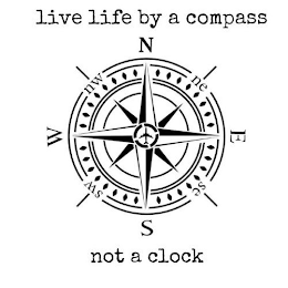 LIVE LIFE BY A COMPASS NOT A CLOCK S W N E NW NE SE SW logo