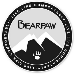 LIVE LIFE COMFORTABLY BEARPAW logo