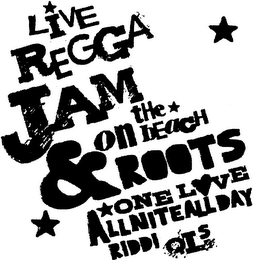 LIVE REGGA JAM ON THE BEACH & ROOTS ONE LOVE ALLNITEALLDAY RIDDI QLS logo