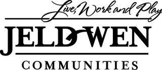 LIVE, WORK AND PLAY JELD-WEN COMMUNITIES logo
