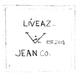 LIVEAZ V EST. 2001 JEAN CO. logo