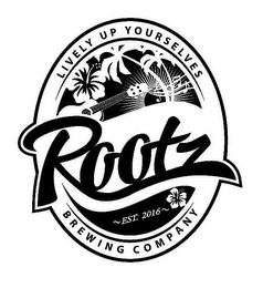 LIVELY UP YOURSELVES ROOTZ BREWING COMPANY EST. 2016 logo