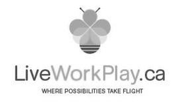 LIVEWORKPLAY.CA WHERE POSSIBILITIES TAKE FLIGHT & BUMBLEBEE DESIGN  logo