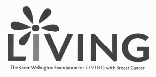 LIVING, THE KAREN WELLINGTON FOUNDATION FOR LIVING WITH BREAST CANCER logo