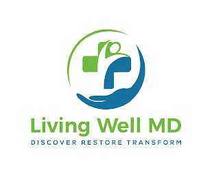 LIVING WELL MD, DISCOVER RESTORE TRANSFORM logo