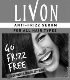 LIVON ANTI-FRIZZ SERUM FOR ALL HAIR TYPES GO FRIZZ FREE SALON SMOOTH, ULTRA GLOSSY HAIR logo