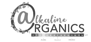 @LKALINE ORGANICS, NUMBERS 1-14 PH, ACIDIC, NEUTRAL, ALKALINE logo