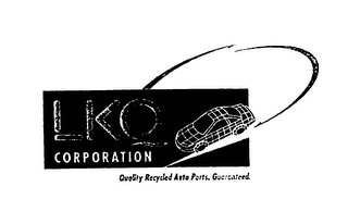 LKQ CORPORATION QUALITY RECYCLED AUTO PARTS.  GUARANTEED. logo