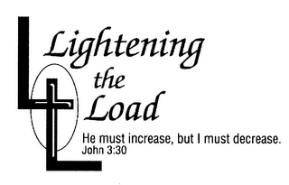 LL LIGHTENING THE LOAD HE MUST INCREASE, BUT I MUST DECREASE. JOHN 3:30 logo