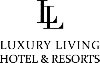 LL LUXURY LIVING HOTEL & RESORTS logo