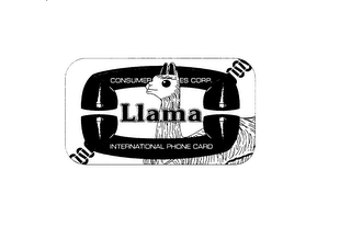 LLAMA CONSUMER SERVICES CORP. INTERNATIONAL PHONE CARD logo