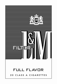 L&M FILTER FULL FLAVOR 20 CLASS A CIGARETTES logo