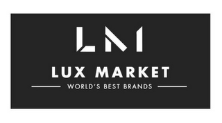 LM LUX MARKET WORLD'S BEST BRANDS logo