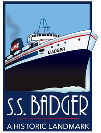 LMC S.S. BADGER A HISTORIC LANDMARK logo