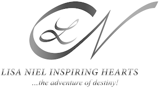 LN LISA NIEL INSPIRING HEARTS...THE ADVENTURE OF DESTINY! logo