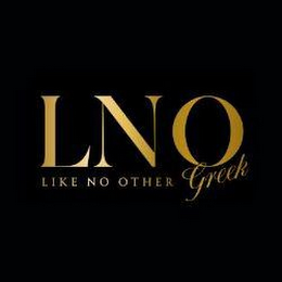LNO LIKE NO OTHER GREEK logo
