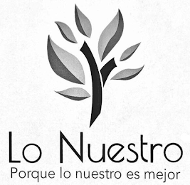 LO NUESTRO PORQUE LO NUESTRO ES MEJOR logo