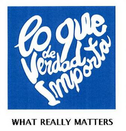 LO QUE DE VERDAD IMPORTA WHAT REALLY MATTERS logo
