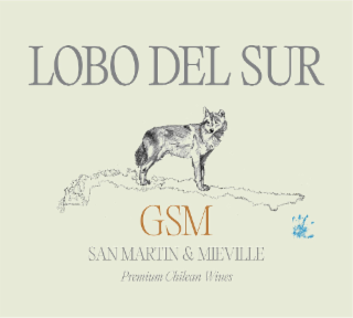 LOBO DEL SUR GSM SAN MARTIN & MIEVILLE GSM PREMIUM CHILEAN WINES logo