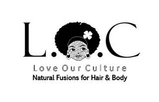 L.O.C. LOVE OUR CULTURE NATURAL FUSIONS FOR HAIR & BODY logo