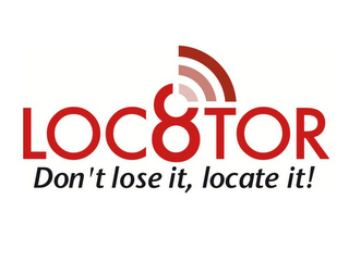 LOC8TOR DON'T LOSE IT, LOCATE IT! logo