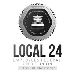 LOCAL 24 - EMPLOYEES FEDERAL CREDIT UNION · X ESTABLISHED IN 1961 · X LOCAL 24 EMPLOYEES FEDERAL CREDIT UNION "PEOPLE HELPING PEOPLE" logo