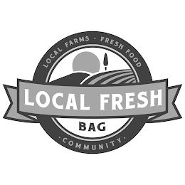 LOCAL FARMS FRESH FOOD COMMUNITY LOCAL FRESH BAG logo