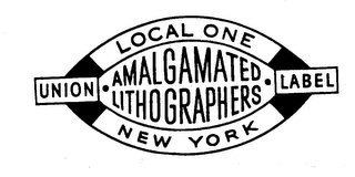 LOCAL ONE NEW YORK AMALGAMATED LITHOGRAPHERS UNION LABEL logo
