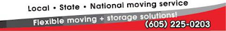LOCAL · STATE · NATIONAL MOVING SERVICE FLEXIBLE MOVING + STORAGE SOLUTIONS! (605) 225-0203 logo