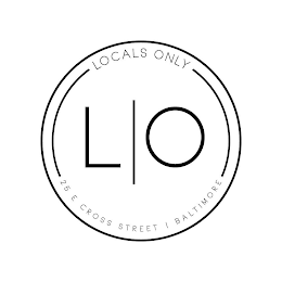 LOCALS ONLY L | O 25 E CROSS STREET | BALTIMORE logo