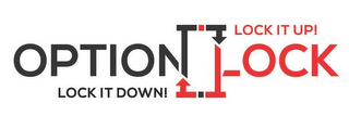 LOCK IT DOWN! LOCK IT UP! OPTION LOCK logo