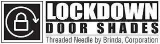 LOCKDOWN DOOR SHADES THREADED NEEDLE BYBRINDA, CORPORATION logo