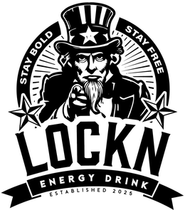 LOCKN ENERGY DRINK STAY BOLD STAY FREE ESTABLISHED 2025 logo
