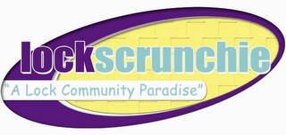 LOCKSCRUNCHIE "A LOCK COMMUNITY PARADISE" logo
