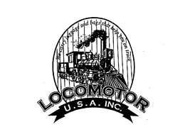 LOCOMOTOR U.S.A. INC. WE CARRY LUGGAGE AND BAGS THAT KEEP YOU ON TRACK logo