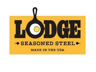 LODGE SEASONED STEEL MADE IN THE USA logo