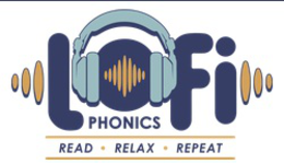 "LOFI PHONICS" AND "READ RELAX REPEAT" logo