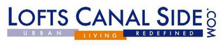 LOFTS CANAL SIDE.COM URBAN LIVING REDEFINED logo