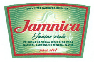 LOKALITET JAMNICKA KISELICA JAMNICA JANINO VRELO PRIRODNA GAZIRANA MINERALNA VODA NATURAL CARBONATE MINERAL WATER SINCE 1828 logo