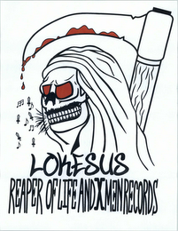 LOKESUS REAPER OF LIFE AND XMEN RECORDS logo