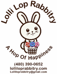 LOLLI LOP RABBITRY A HOP OF HAPPINESS (480) 390-0652 LOLLILOPRABBITRY.COM LOLLILOPRABBITRY@GMAIL.COM logo