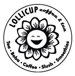 LOLLICUP COFFEE & TEA · TEA · BOBA · COFFEE · SLUSH · SMOOTHIES logo