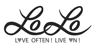 LOLO LOVE OFTEN! LIVE ON! logo